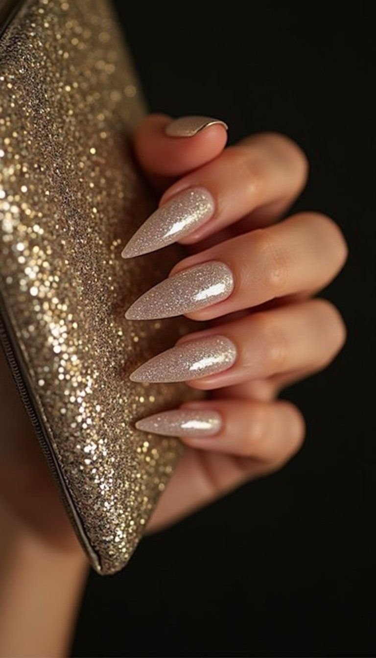 Chrome Velvet Cat Eye Mirror Shine Long Nails