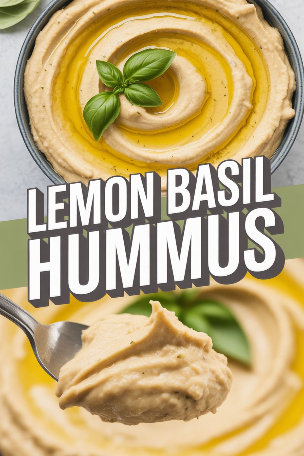 Lemon Basil Hummus recipe idea in stylish layout