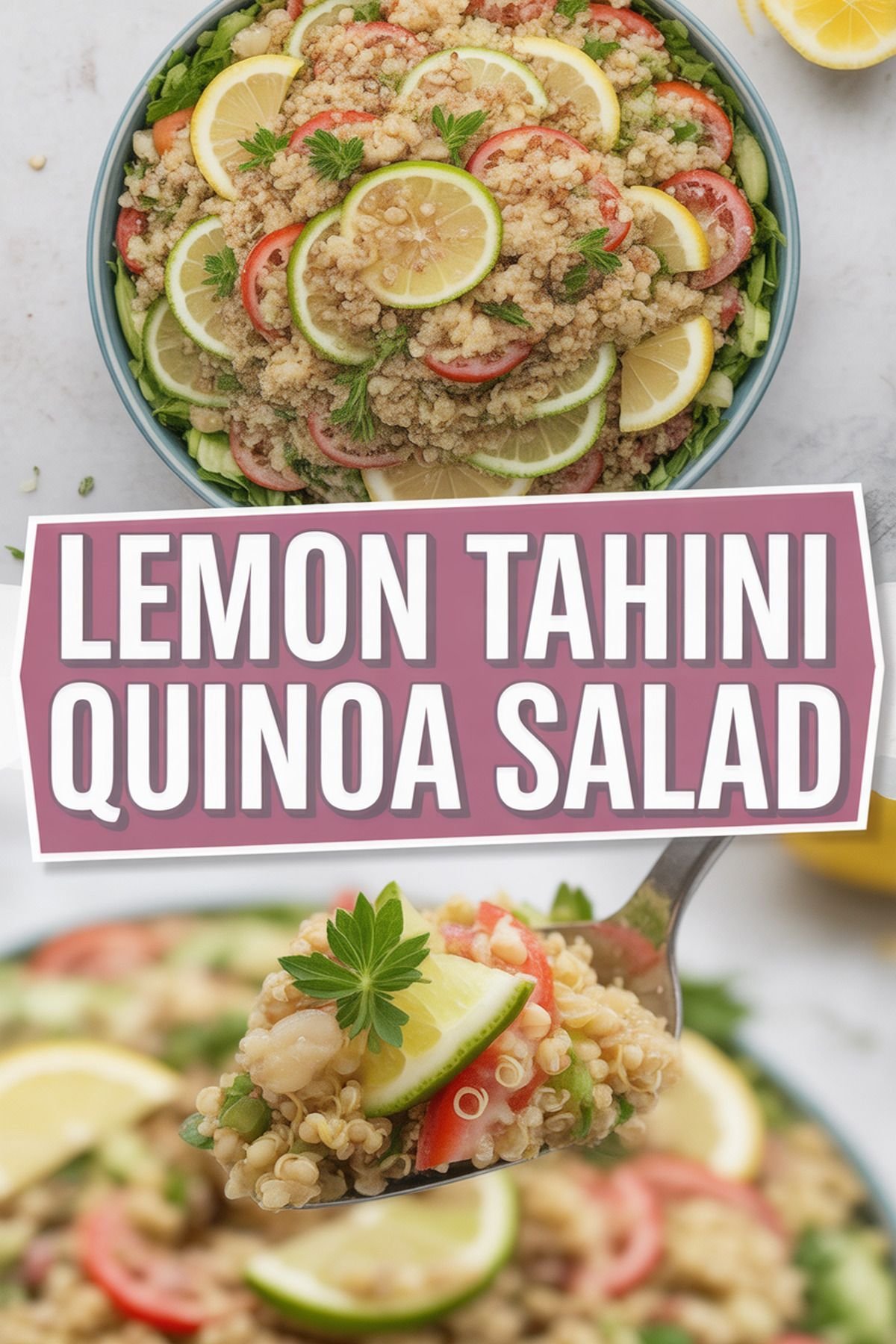 Lemon Tahini Quinoa Salad recipe idea in stylish layout
