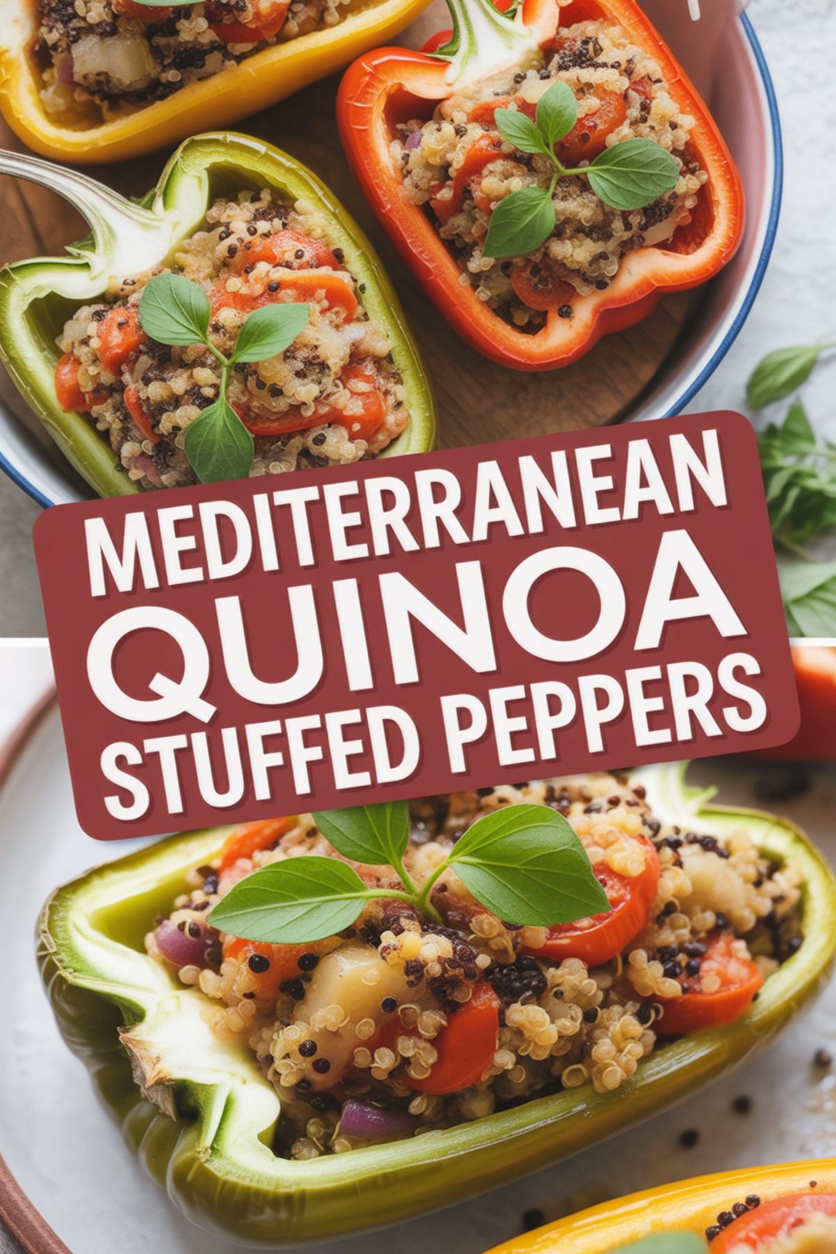 Mediterranean Quinoa Stuffed Peppers recipe idea in stylish layout