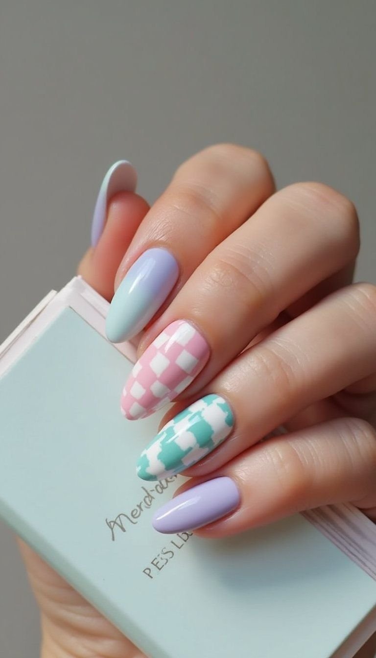 Soft Pastel Checkerboard For A Sweet Look