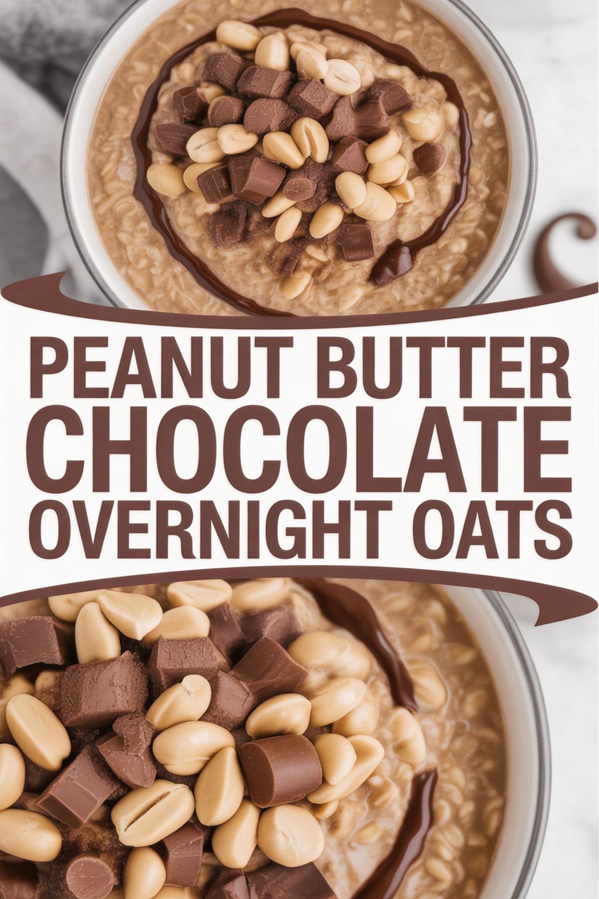 Peanut Butter Chocolate Overnight Oats recipe idea in stylish layout