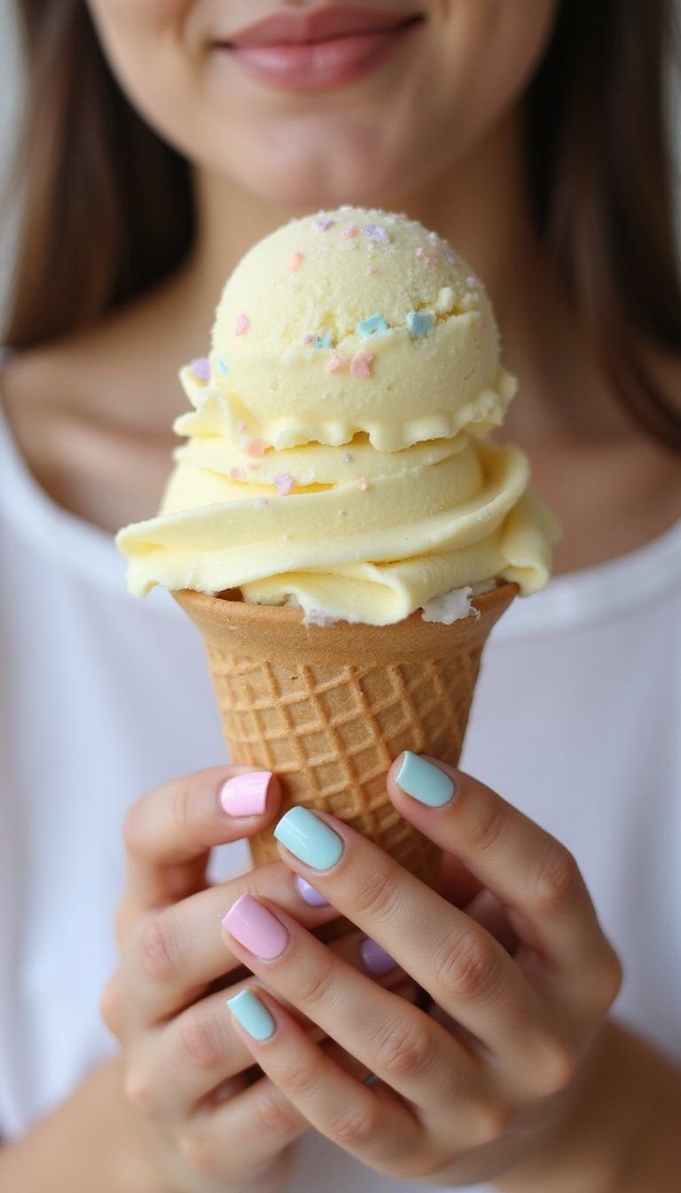 Candy Striped Pastel Skittle For Short Nails