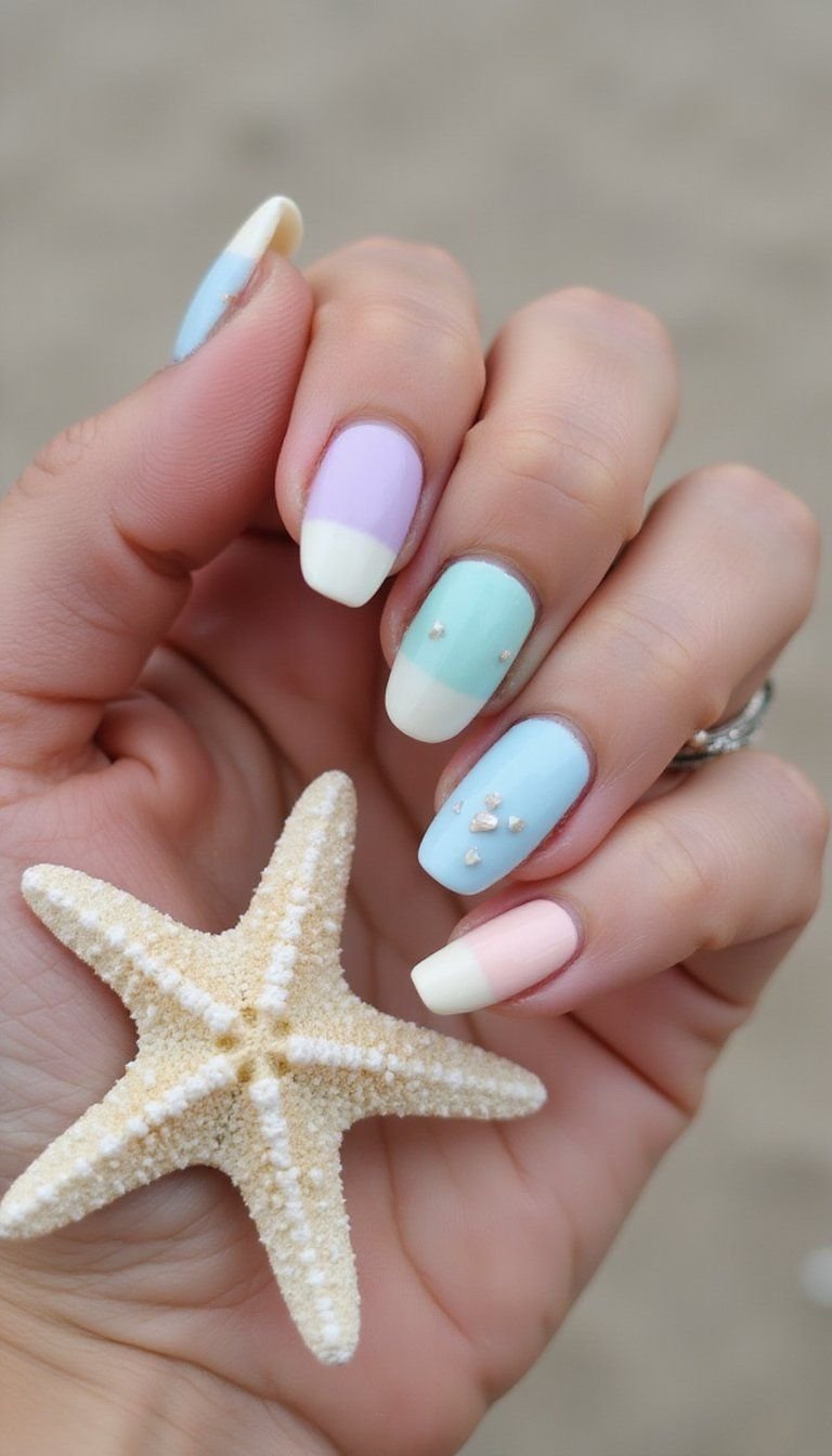 Pastel Skittle With Tiny Polished Shell Pieces