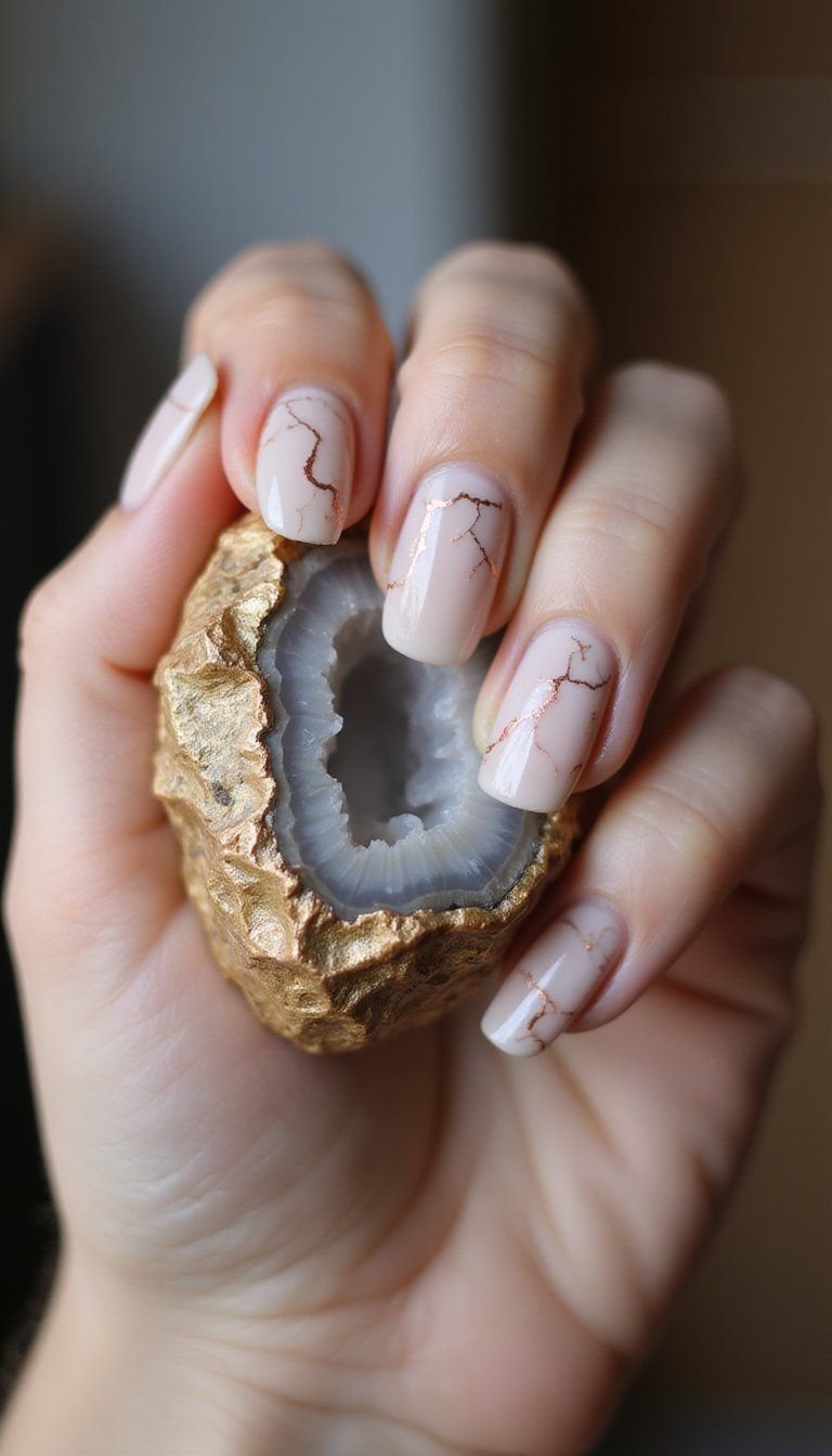 Soft Geode Pastel Skittle With Metallic Veins
