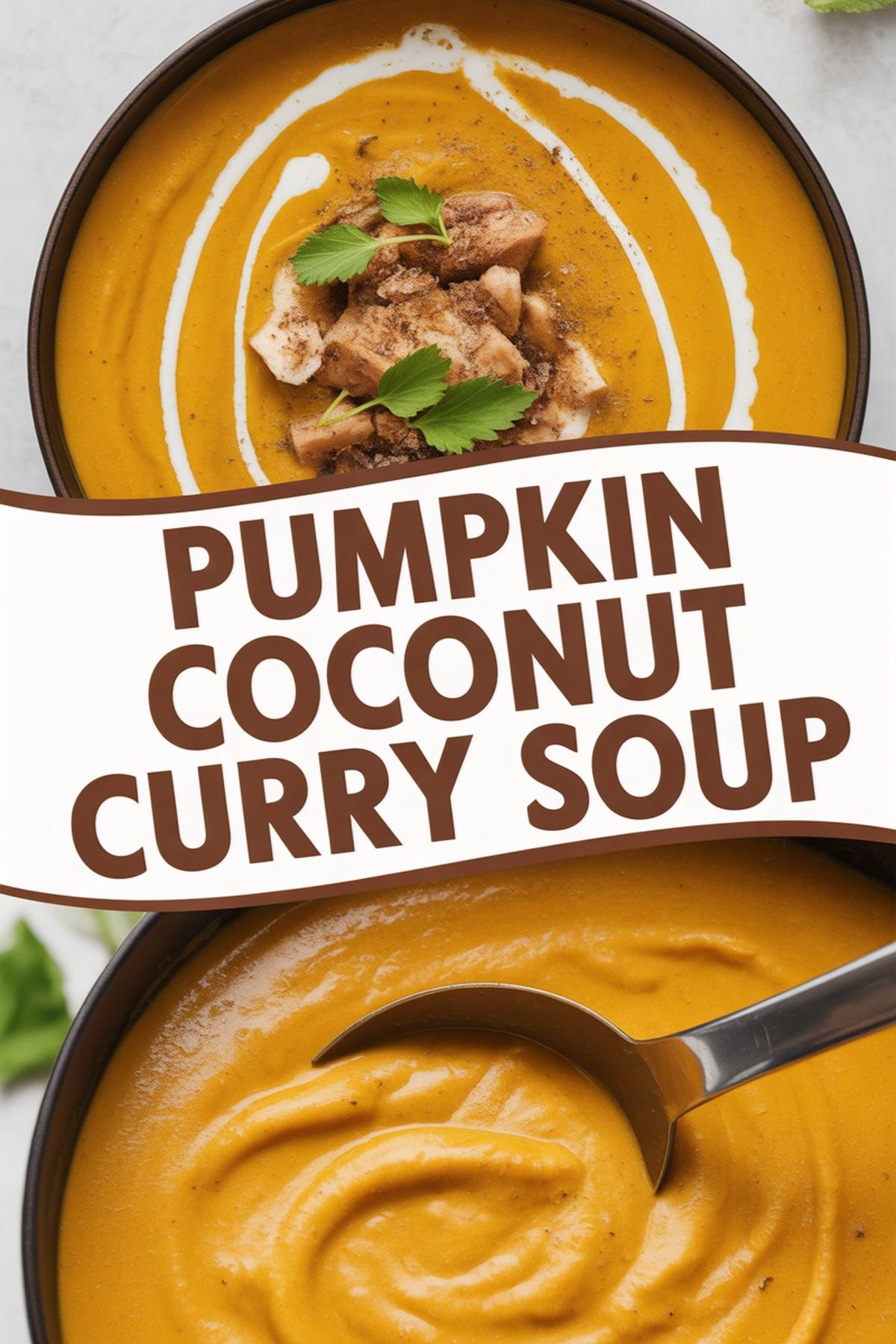 Pumpkin Coconut Curry Soup recipe idea in stylish layout