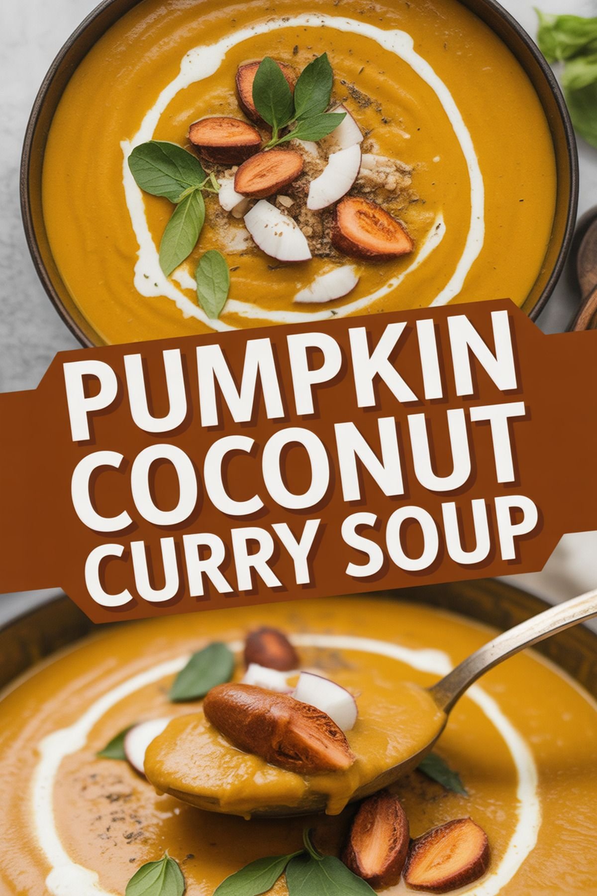 Pumpkin Coconut Curry Soup recipe idea in stylish layout