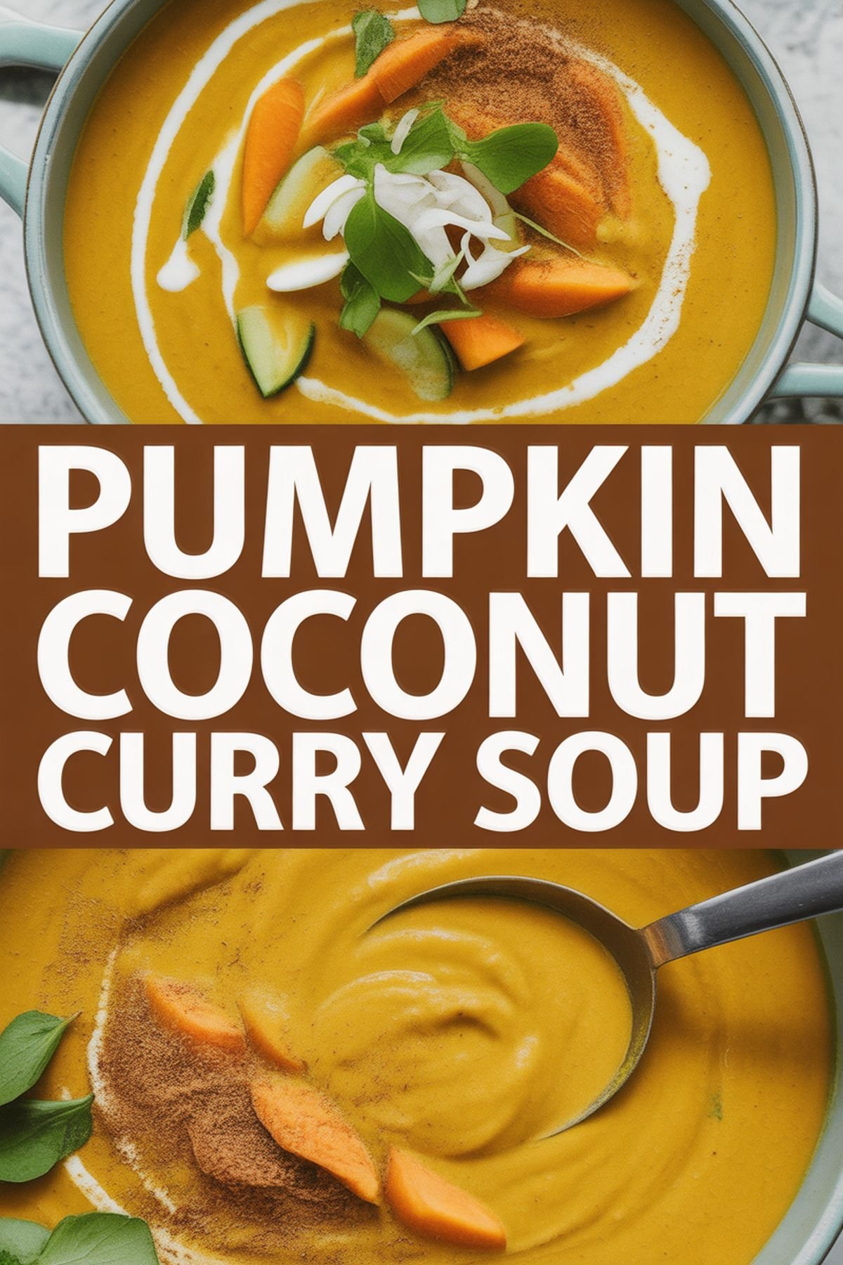 Pumpkin Coconut Curry Soup recipe idea in stylish layout
