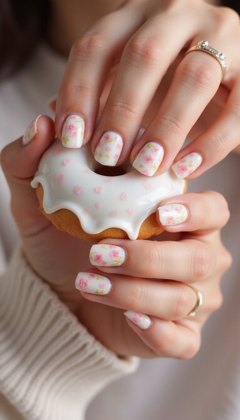 Tiny Rose Confetti For Playful Short Tips