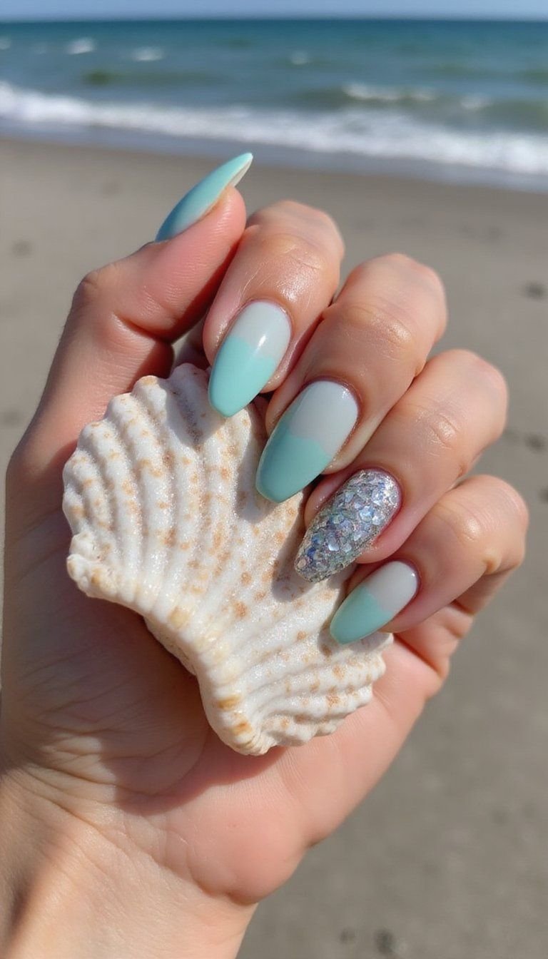 Mermaid Pastel Scales With Fairy Dust Finish