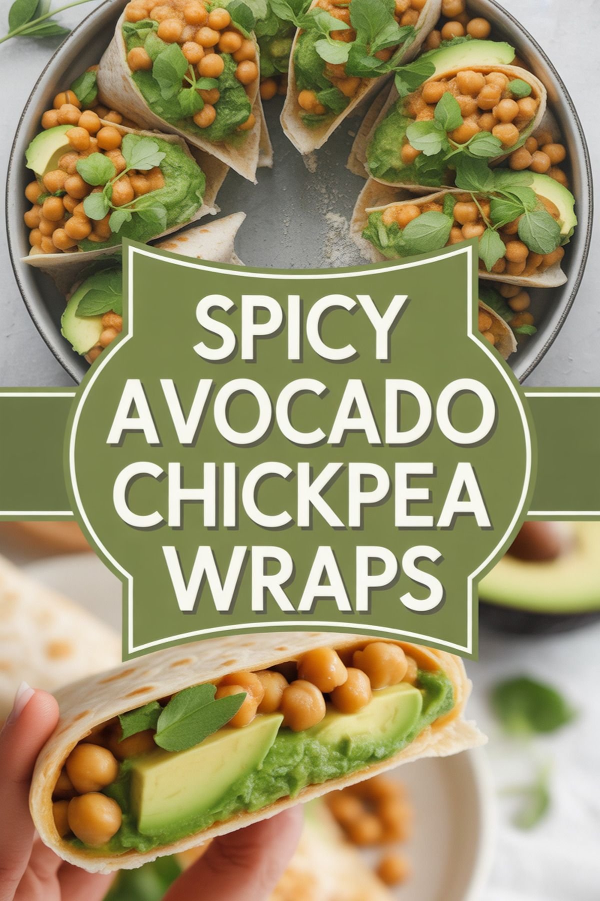 Spicy Avocado Chickpea Wraps recipe idea in stylish layout