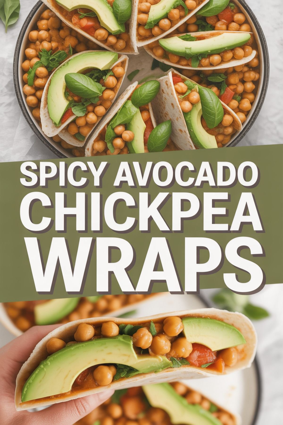 Spicy Avocado Chickpea Wraps recipe idea in stylish layout