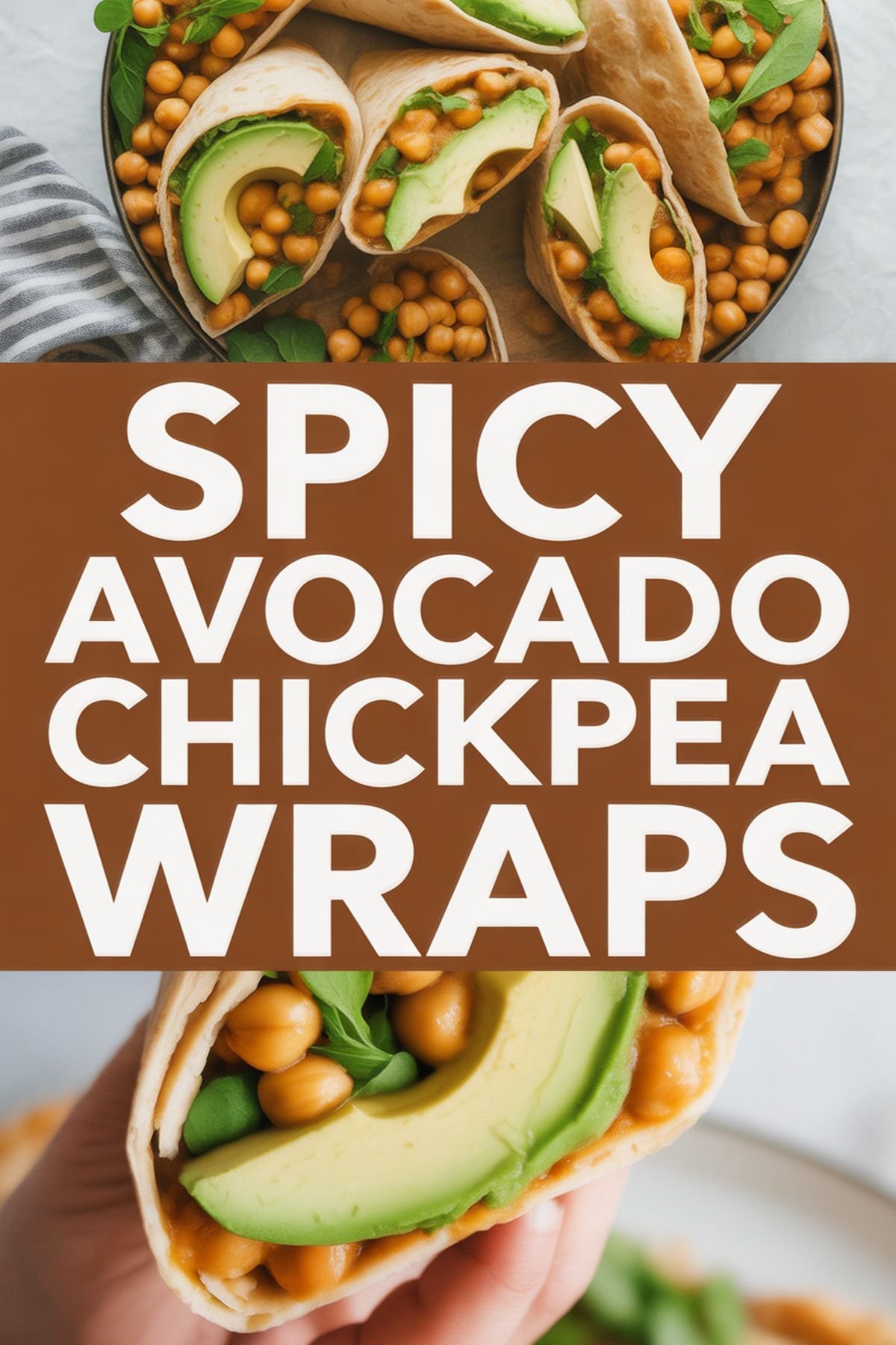 Spicy Avocado Chickpea Wraps recipe idea in stylish layout