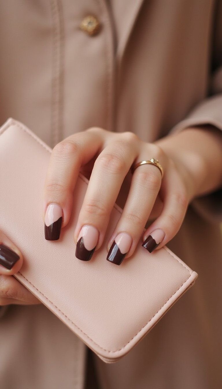 Chocolate And Blush Color Block For Soft Contrast