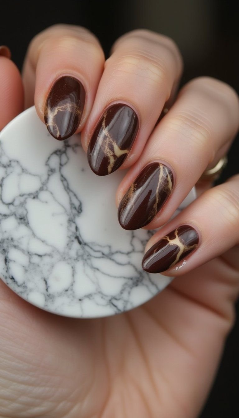 Chocolate Marble Swirls With Creamy Veining Effect