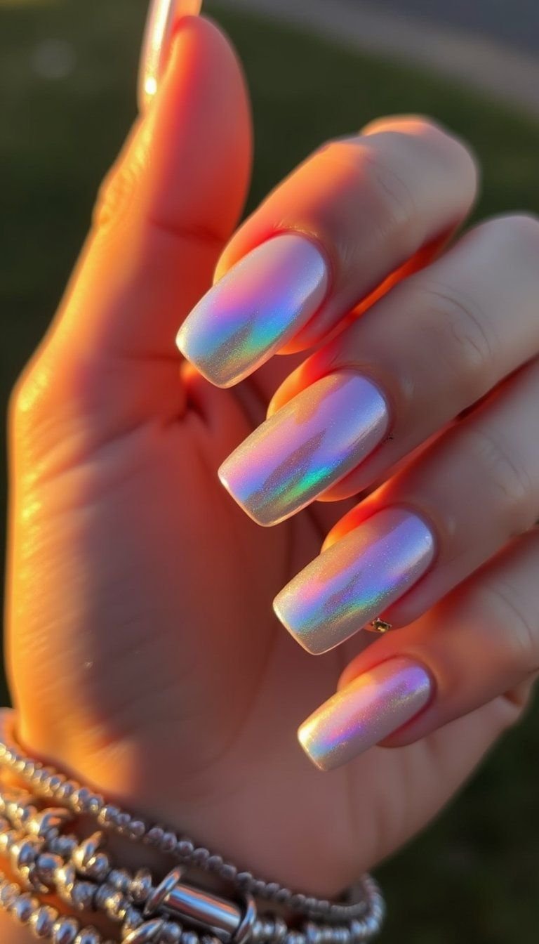 Holographic Aurora Glazed Donut Chrome Glow