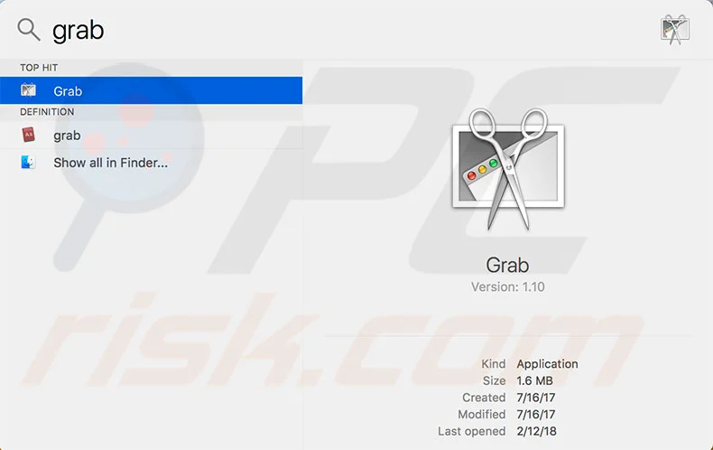 Taking full screenshots with Grab