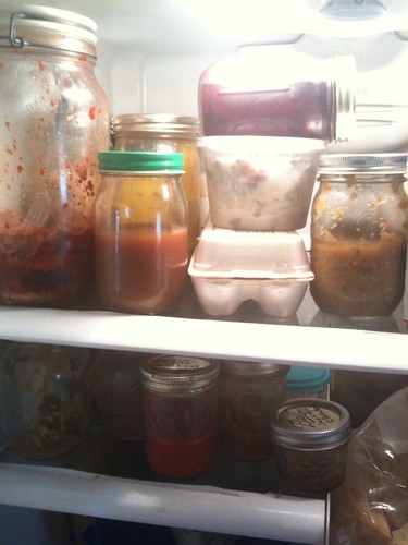 homemade salsa in fridge