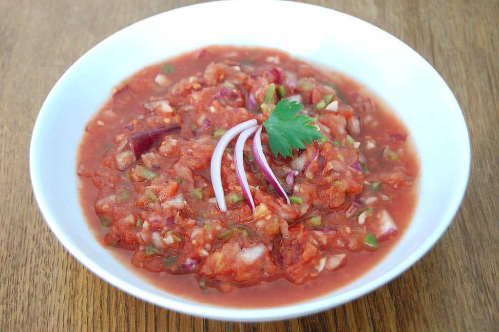 salsa in a white bowl