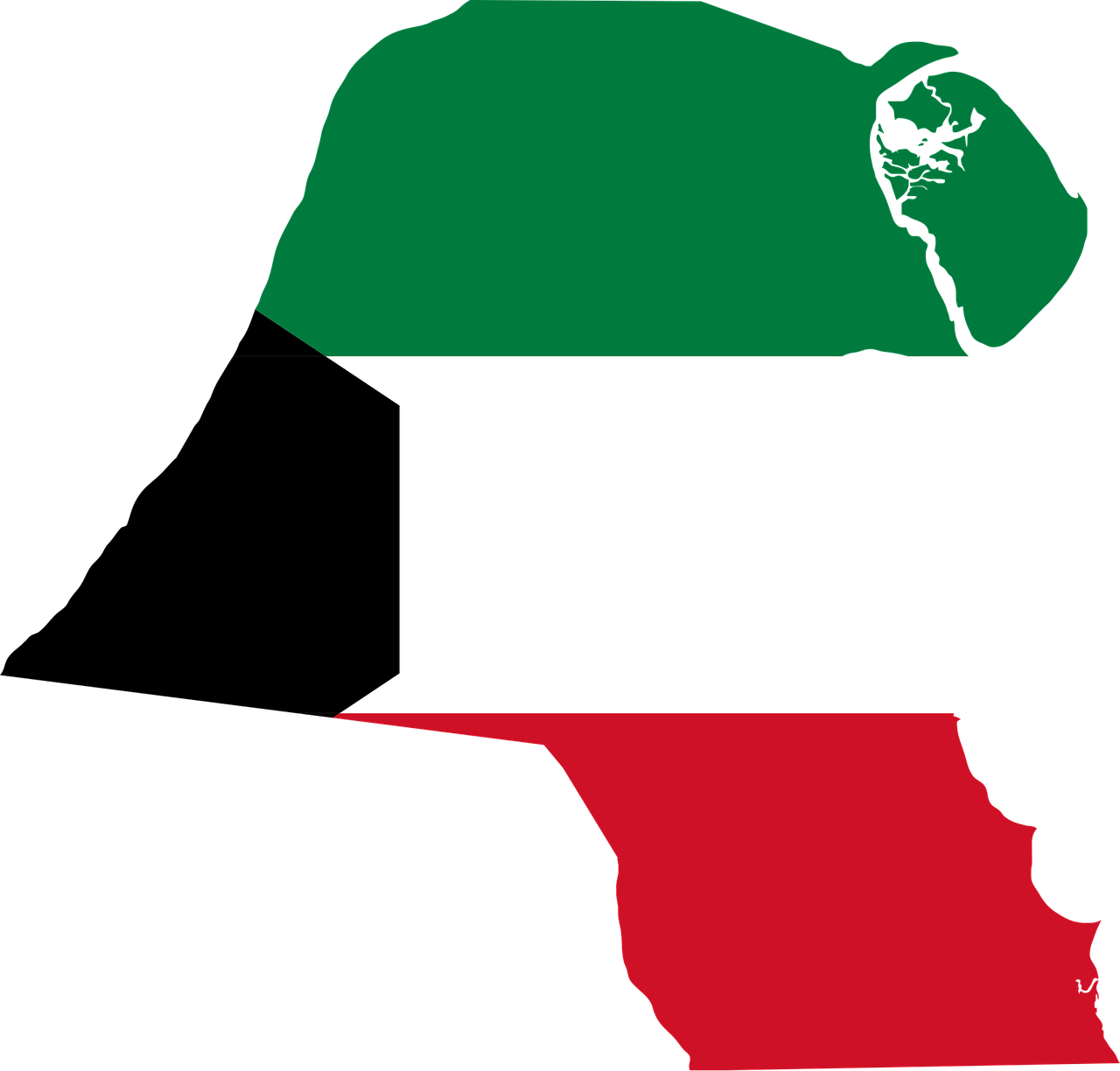 科威特，国旗，地图