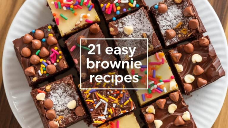 21 Unique Easy Brownie Recipes 1 - Explore our top brownie recipes, ideal for holiday treats! Whether you crave classic fudgy chocolate brownies, M&M-infused delights, or indulgent Oreo variations, or seek innovative vegan options, we offer a selection to satisfy every palate.