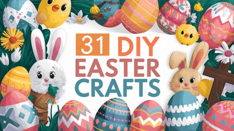 31 Easy DIY Easter Crafts 1 - Dive into spring with these simple DIY Easter crafts for both kids and adults! From cute Easter bunny crafts to lovely DIY Easter decorations, we offer Easter craft ideas suitable for all ages. Explore effortless Easter craft projects, including egg decorating ideas and Easter printable crafts that are sure to entertain the kids.