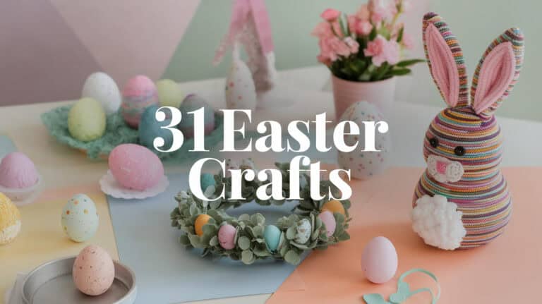 31 Easy Easter Crafts 1 - Dive right into spring with these simple homemade Easter craft projects for both children and adults! From cute Easter bunny crafts to stunning DIY Easter decorations, we offer a wide range of Easter craft ideas suitable for all ages. Explore effortless Easter craft activities, such as decorating eggs and printable Easter crafts, to keep the little ones engaged.