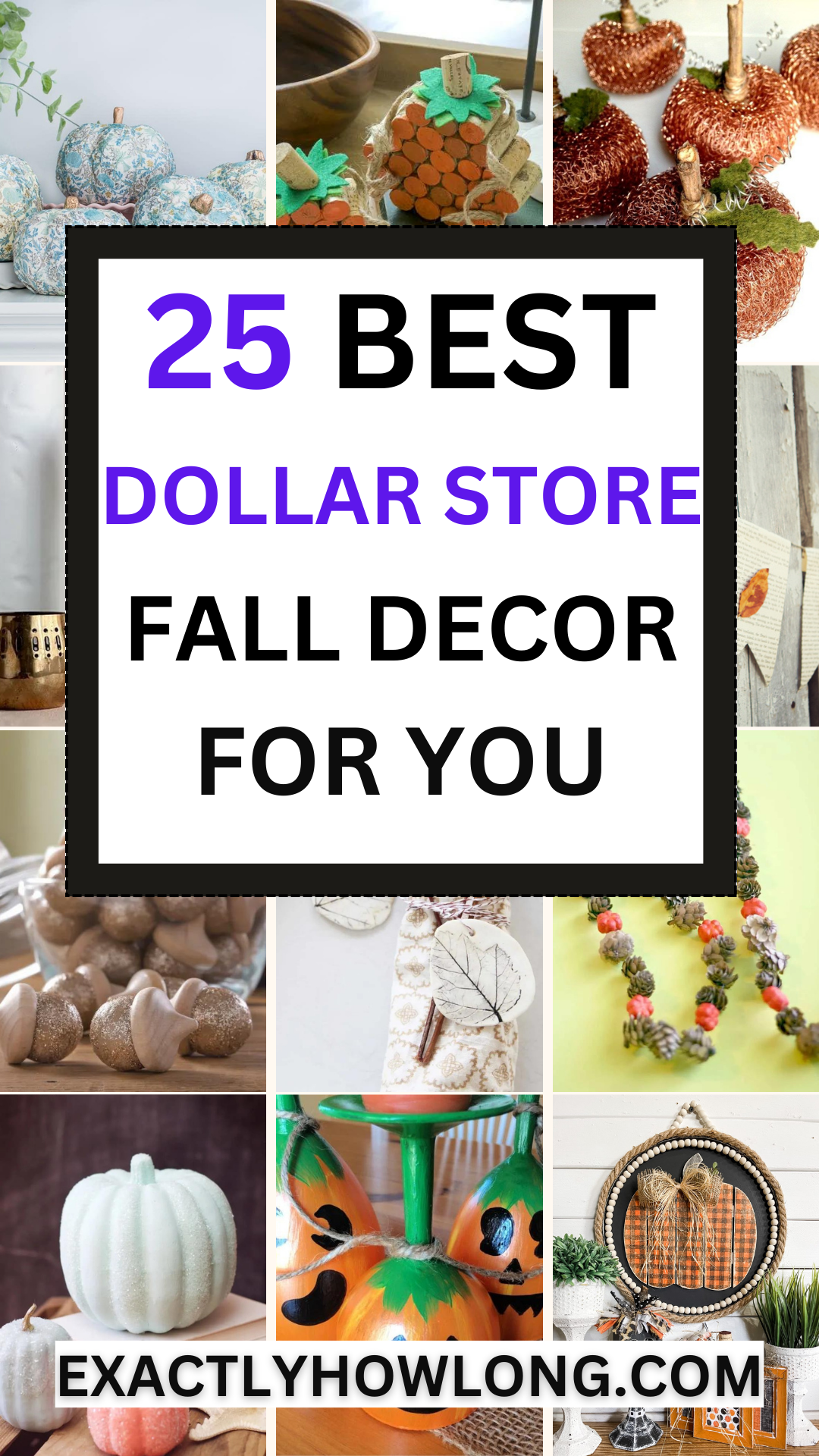 Inexpensive, simple DIY dollar store autumn decor ideas for home
