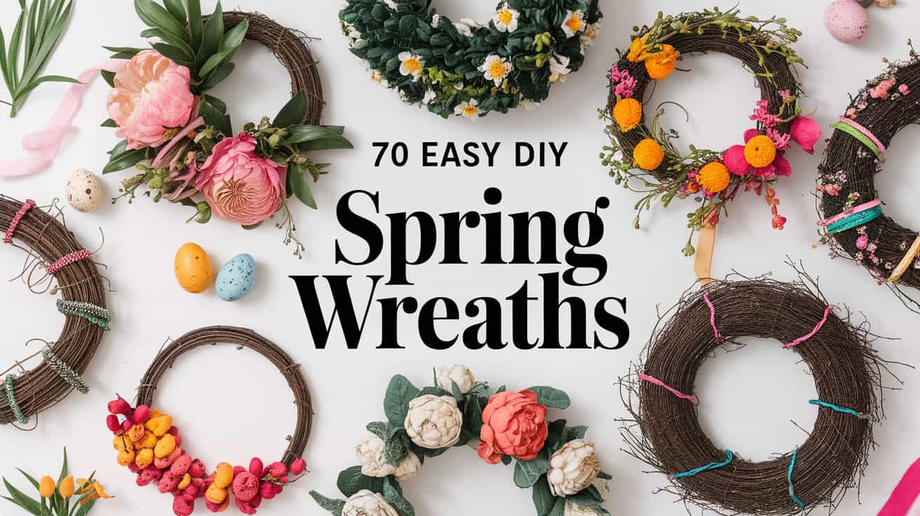 70 Easy DIY Spring Wreaths - Discover these homemade spring wreaths, ideal for infusing your living space with a touch of springtime charm! Dive into our collection of DIY spring wreath concepts, featuring an array of options including vibrant floral arrangements, Easter-themed egg wreaths, radiant sunflower designs, and delightful Easter bunny creations.