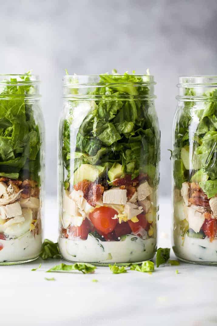 An Epic Mason Jar Cobb Salad with Ranch 9