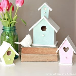 DIY Spring Birdhouses 002 - Enhance your spring adornments using these Dollar Tree Easter decor suggestions! Unearth budget-friendly DIY Easter decorations that will inject a celebratory vibe into your surroundings. From delightful Dollar Tree Easter wreaths to sophisticated spring table arrangements, our spring decor concepts are ideal for rejuvenating your living space.