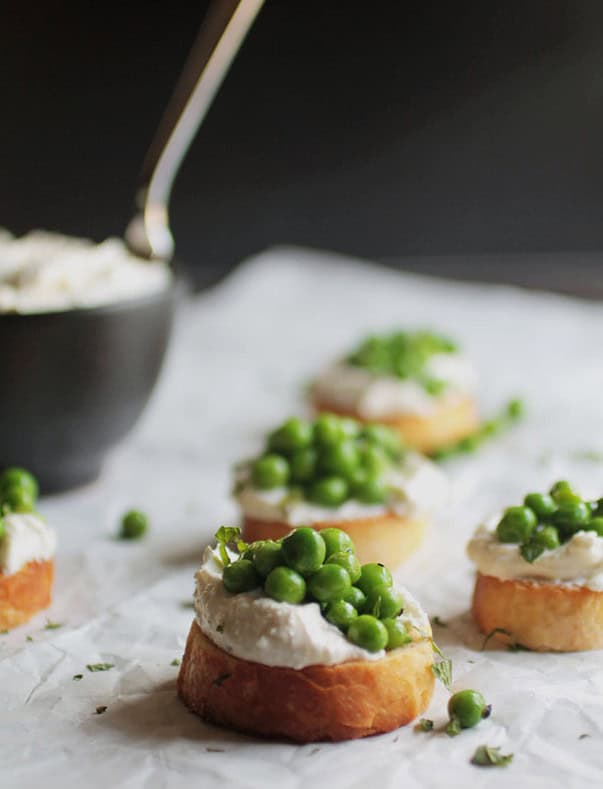 Pea and Mint Crostini - Explore our vibrant Easter recipe collection for your holiday gatherings! Discover an array of dishes ranging from classic Easter dinner options showcasing ham and lamb, to inventive side dishes and party fare suggestions, ensuring there's something for every taste bud.