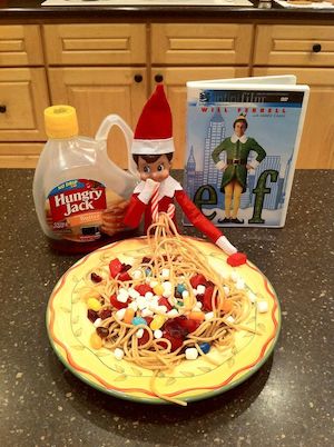 Elf Eating Maple Syrup Spaghetti