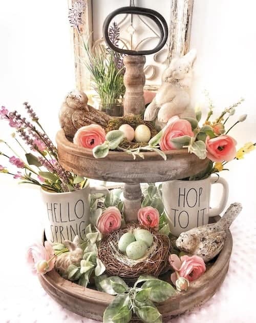 easter tiered tray 3 - Discover delightful Easter tiered tray decor ideas using affordable items from Dollar Tree to enhance your home's ambiance this season! Uncover various DIY Easter tray concepts and craft stunning tiered trays perfect for spring. Whether you prefer a rustic vibe with Easter bunny motifs or elegant pastel-themed arrangements, there's inspiration to suit every taste.