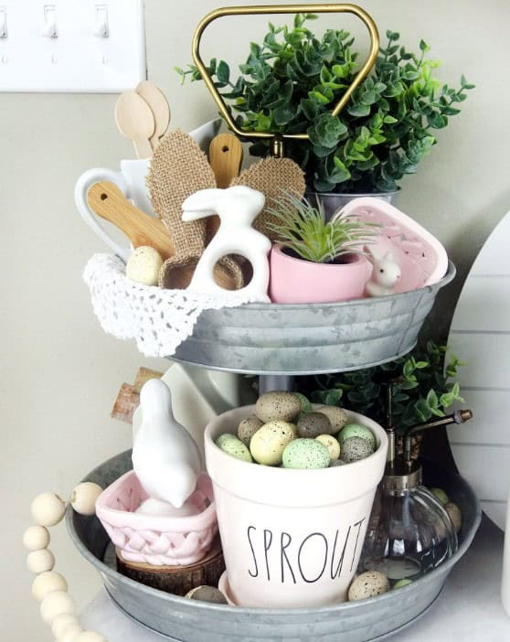 tiered spring tray - Discover delightful Easter tiered tray decor ideas using affordable items from Dollar Tree to enhance your home's ambiance this season! Uncover various DIY Easter tray concepts and craft stunning tiered trays perfect for spring. Whether you prefer a rustic vibe with Easter bunny motifs or elegant pastel-themed arrangements, there's inspiration to suit every taste.