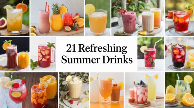 21 Refreshing Summer Drinks - Summer is the perfect time to indulge in refreshing and delicious drinks that help you cool down and enjoy the season. This introduction to "Summer Drinks Recipes" explores a variety of thirst-quenching beverages ideal for hot weather. From classic lemonades to exotic smoothies and creative cocktails, there's a drink to suit every taste and occasion.