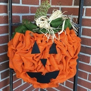 burlap pumpkin wreath