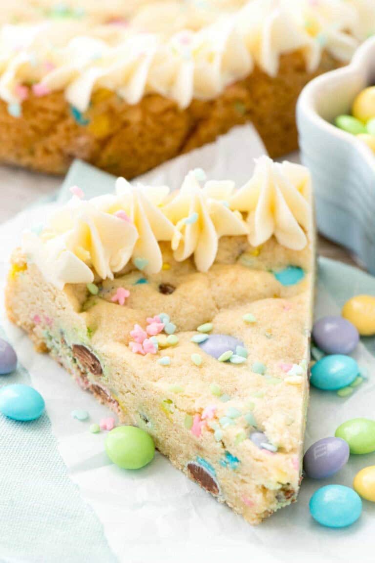 Easter Sugar Cookie Cake 4 of 5 - Delve into the Easter spirit with our simple yet delightful Easter cookies for children! From adorable bunny-shaped cookies to beautifully adorned egg cookies, we offer a variety of recipes that will add a festive flair to your holiday celebration.