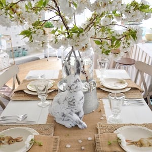 Easter Table Spring at Fox Hollow Cottage - Embrace the allure of DIY dollar tree farmhouse Easter decoration concepts! Uncover rustic Easter table arrangements and homemade farmhouse Easter entrance adornments to establish a cozy, inviting ambiance.