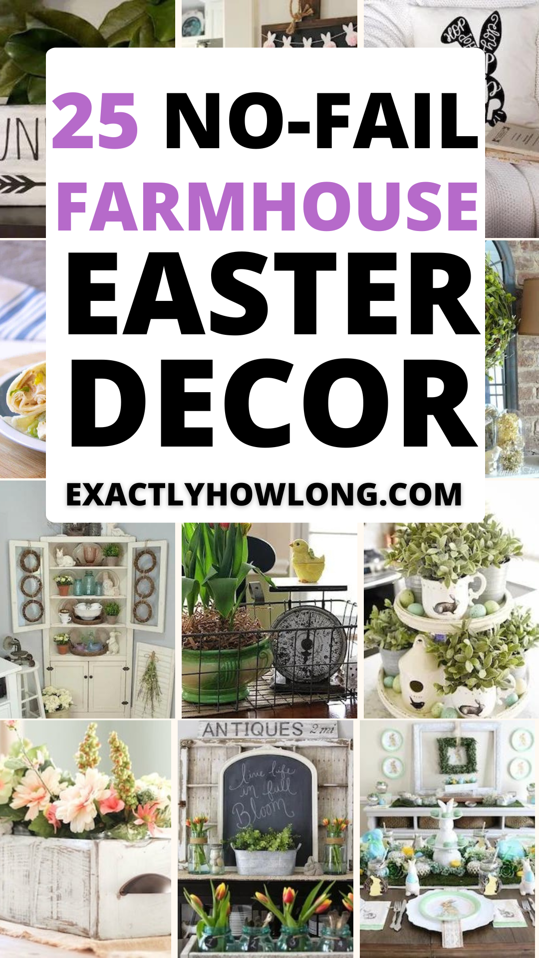 Ideas de decoración de Pascua utilizando artículos de Dollar Tree para una apariencia de granja que puede crear usted mismo.
