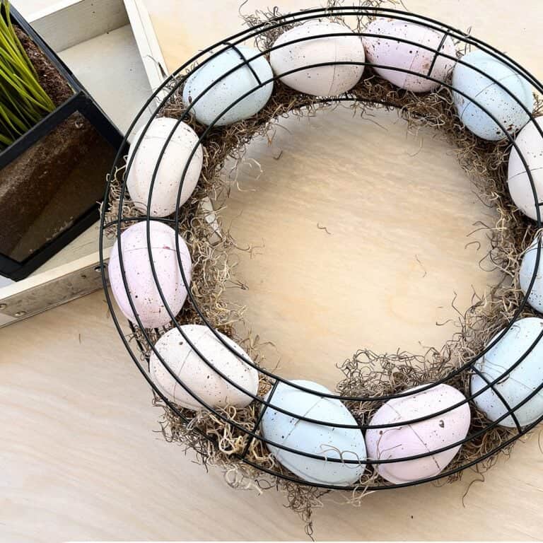 Farmhouse Style Easter Egg Wreath Square feature 2 min - Discover the allure of crafting your own Easter wreaths for the front door with these imaginative Easter wreath decoration concepts! Embrace a variety of styles, including rustic Easter wreaths, Easter egg wreaths, Easter bunny wreaths, and Easter basket wreaths, as well as vibrant spring flower wreaths.