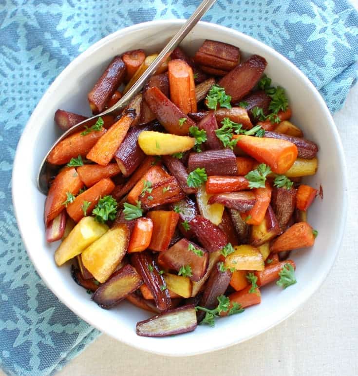 Honey Balsamic Roasted Carrots Image 1 - Explore the delight of Easter culinary inspirations with our collection of effortless Easter recipes designed for a large gathering! Embrace a spectrum of options ranging from classic Easter dinner dishes to inventive vegan Easter fare and gluten-free alternatives, ensuring inclusivity for all tastes.