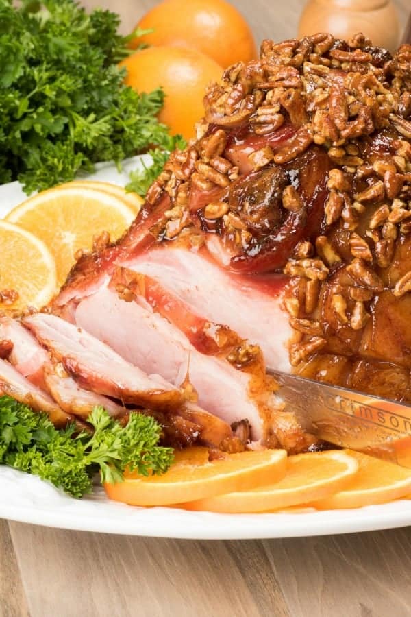 Southern Pecan Glazed Ham 2 - Explore the delight of Easter culinary inspirations with our collection of effortless Easter recipes designed for a large gathering! Embrace a spectrum of options ranging from classic Easter dinner dishes to inventive vegan Easter fare and gluten-free alternatives, ensuring inclusivity for all tastes.