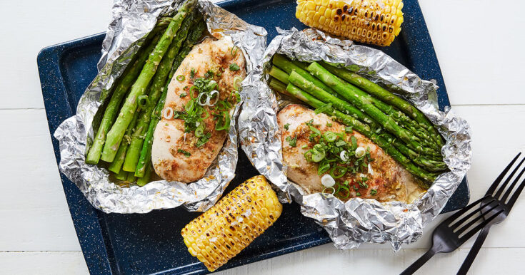 chicken and veggies in foil fb