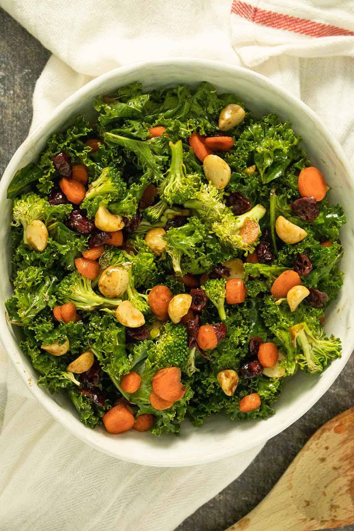 kale and broccoli salad hero 1 - Explore the delight of Easter culinary inspirations with our collection of effortless Easter recipes designed for a large gathering! Embrace a spectrum of options ranging from classic Easter dinner dishes to inventive vegan Easter fare and gluten-free alternatives, ensuring inclusivity for all tastes.