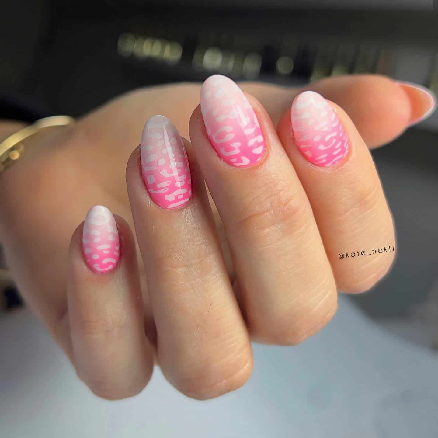 white 2 1 - Pink glitter nails aren't just about fashion; they're a vibrant showcase of individuality and panache. Whether it's the delicate allure of soft pink glitter or the striking magnetism of neon pink, these nails exude versatility for every event.