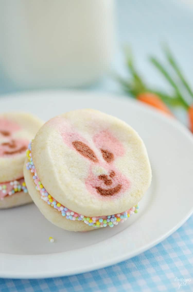 Easter Bunny Cookie Sandwiches - Delve into the Easter spirit with our simple yet delightful Easter cookies for children! From adorable bunny-shaped cookies to beautifully adorned egg cookies, we offer a variety of recipes that will add a festive flair to your holiday celebration.