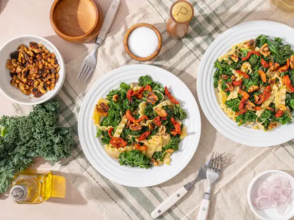 2 91 - Whether you're dreaming of its beautiful beaches or rolling hillsides, this Tuscany Sun-Dried Pasta will take you there! Sunny days are sure to be ahead no matter where you eat a plateful of this fresh pasta dish that's tossed with some perfectly tender veggies and a light, citrusy sauce. In under 30 minutes, Tuscany Sun-Dried Pasta will be taking you to the delicious Italian destination of your choosing! Ah, it's just the best!