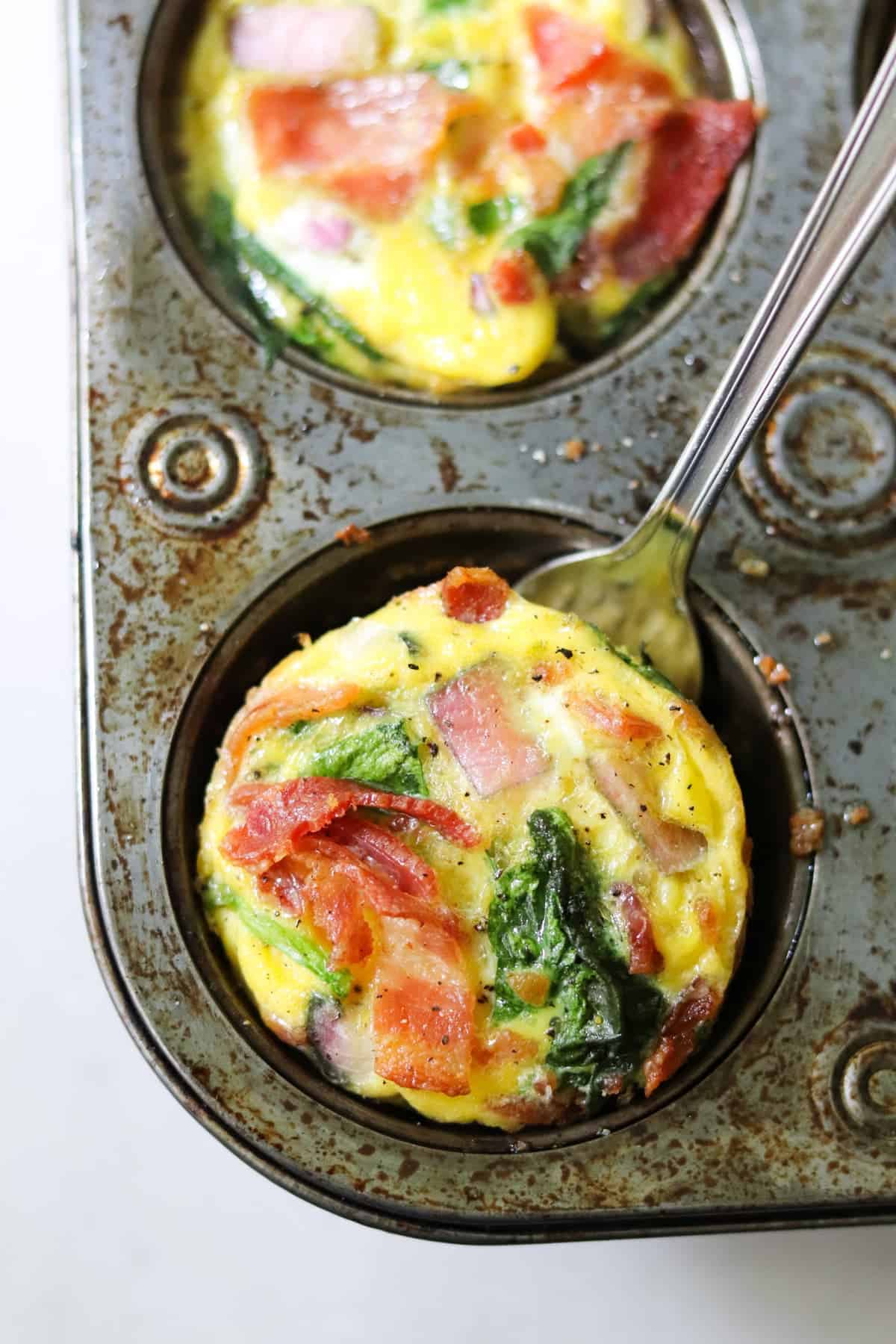 Bacon Spinach Frittata Muffins