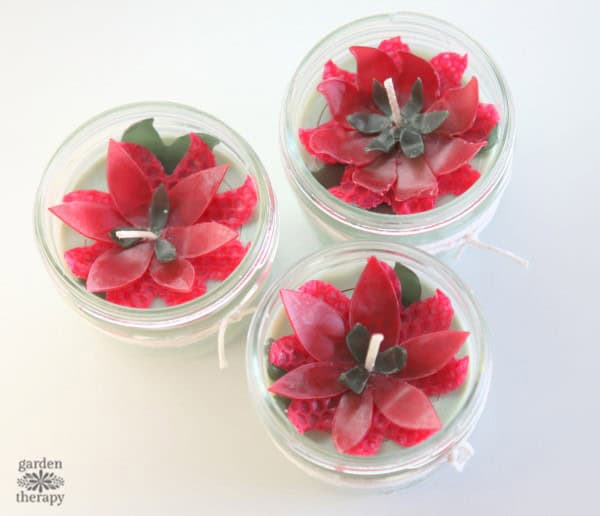 DIY Poinsettia Candles 3